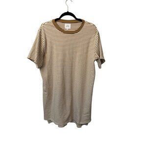 Things‎ Between Women's Small Brown Striped Cotton Blend T-Shirt Dress Stretch